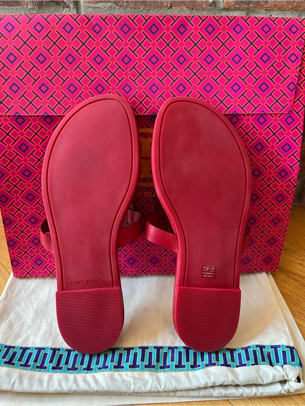 Tory Burch Tory Red Leather Miller SOFT Sandals